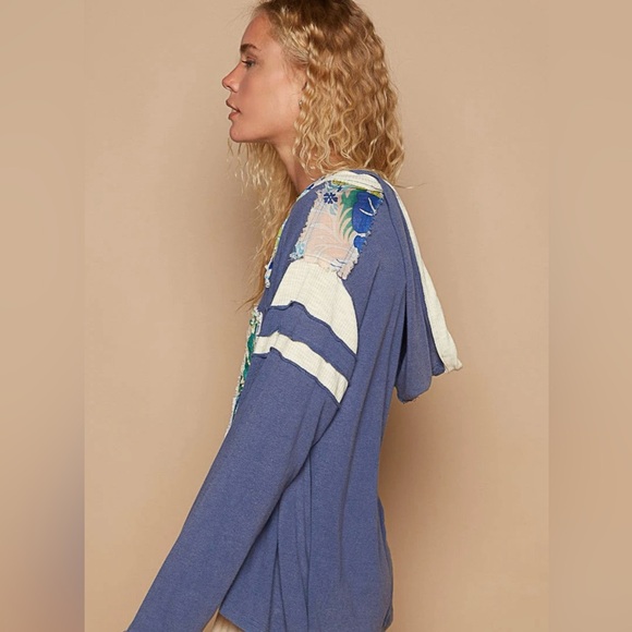 POL Patchwork Number Hooded Top - Picture 3 of 4